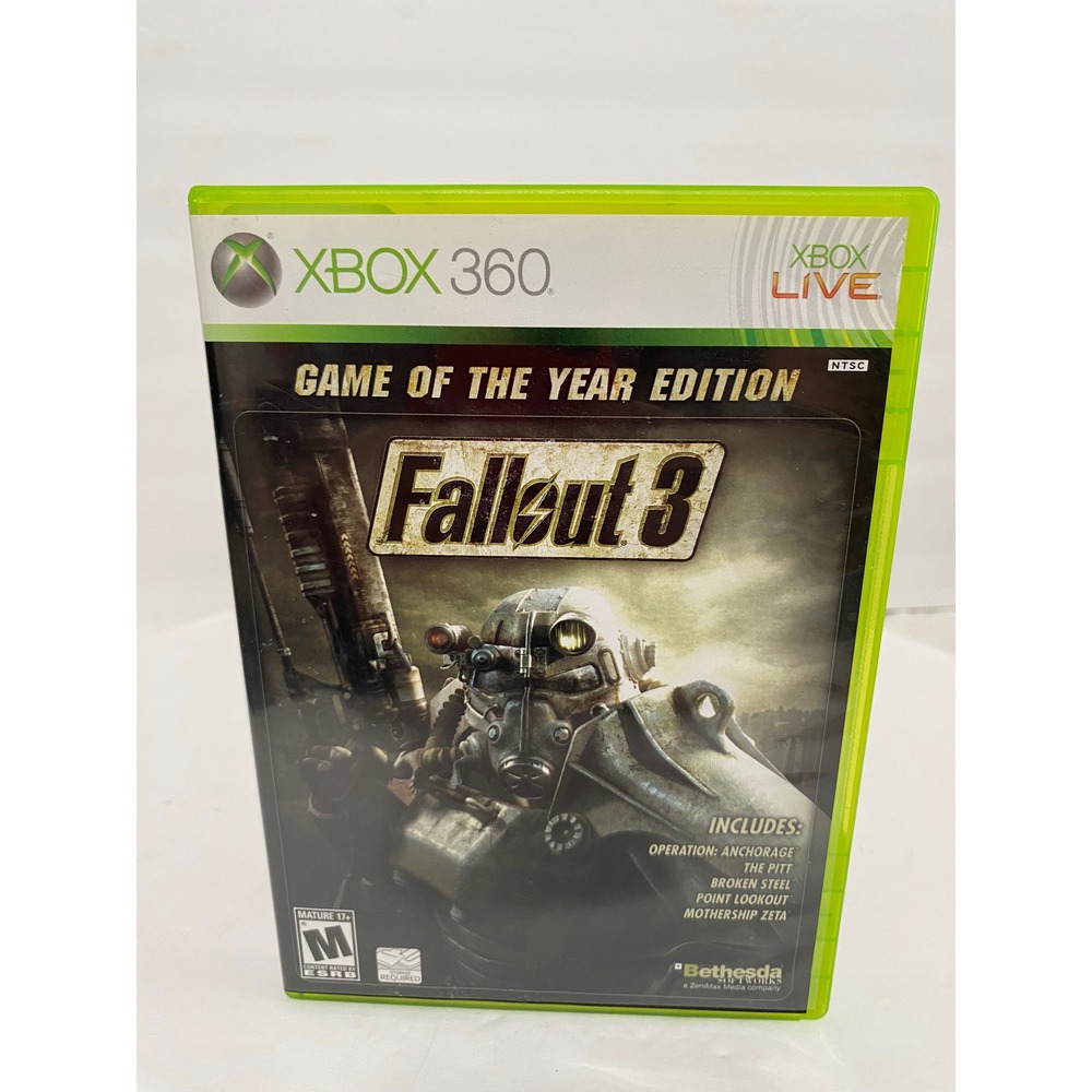 Fallout 3 Game of the Year Edition Xbox 360 Platinum Hits GOTY Complete CIB